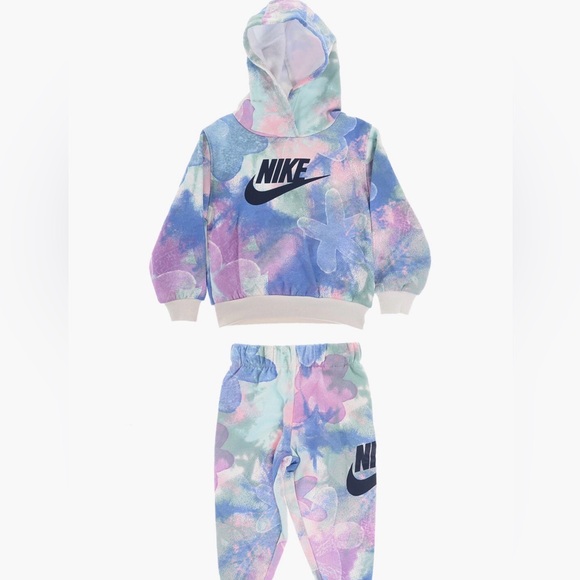 NIKE KIDS TIE-DYE EFFECT HOODIE AND JOGGERS SET - Size 6 Girls Sweatsuit - VGUC - Picture 8 of 16